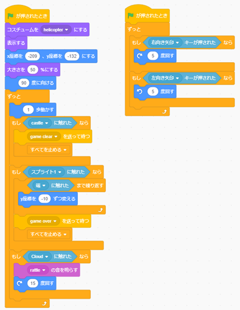 ヘリコプターの動き